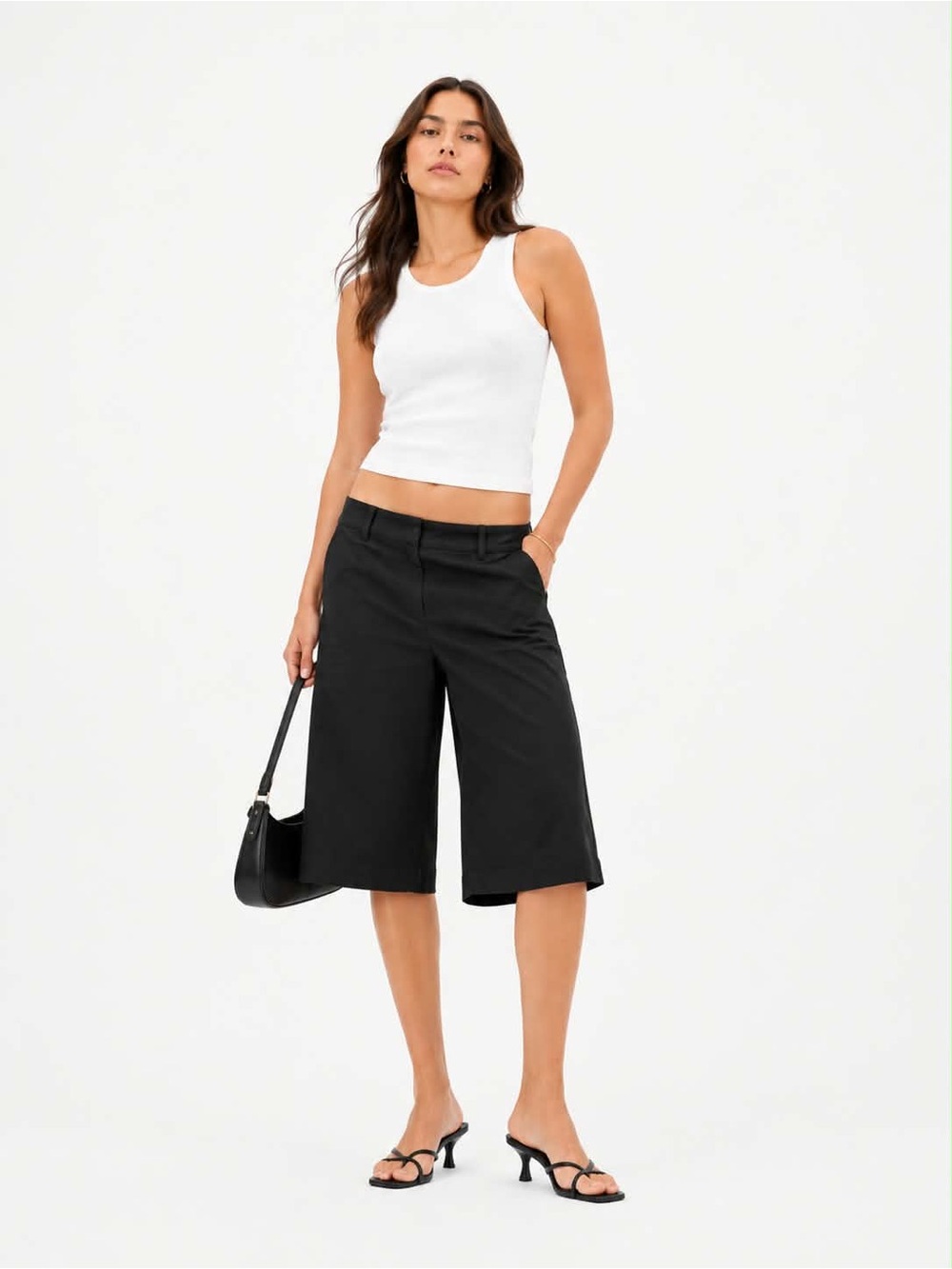 Vintage Y2K Dynamite Black Low-rise Cropped Wide-Leg Capris – Size 11 EUC